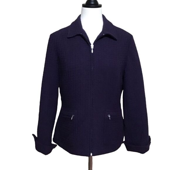Coldwater Creek Purple Career Blazer Jacket 8 - Picture 1 of 8